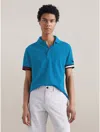 Tommy Hilfiger Slim Fit Flag Cuff Polo In Shocking Blue
