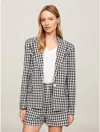 Tommy Hilfiger Slim Fit Gingham Check Seersucker Blazer In Navy Gingham