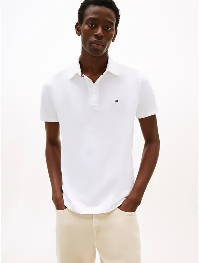 Tommy Hilfiger Slim Fit Jersey Knit Polo In Optic White