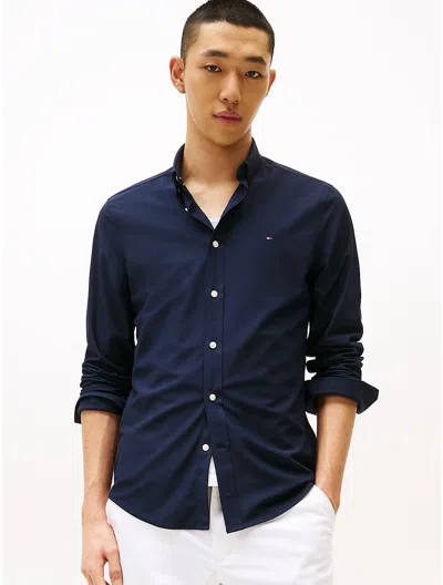 Tommy Hilfiger Slim Fit Knit Performance Shirt In Navy