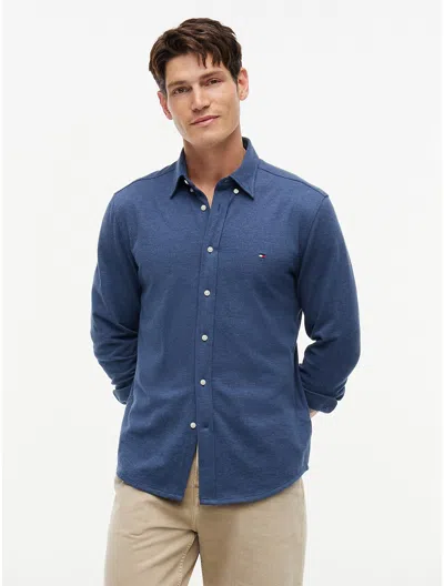 Tommy Hilfiger Slim Fit Lightweight Pique Knit Shirt In Blue