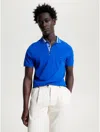 Tommy Hilfiger Slim Fit Logo Collar Mouline Polo In Ultra Blue