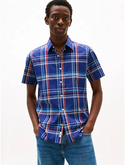 Tommy Hilfiger Slim Fit Madras Stretch Poplin Shirt