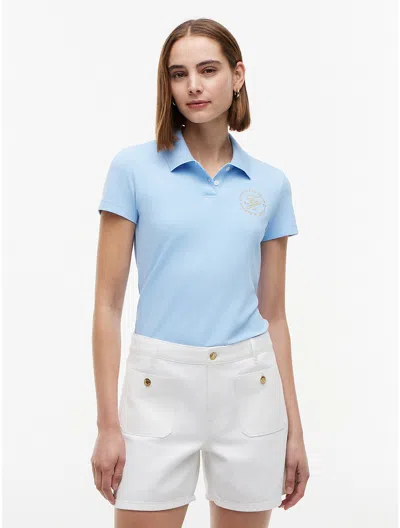 Tommy Hilfiger Slim Fit Metallic Script Monogram Polo In Blue
