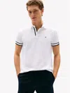 Tommy Hilfiger Slim Fit Monotype Cuff Polo In Optic White