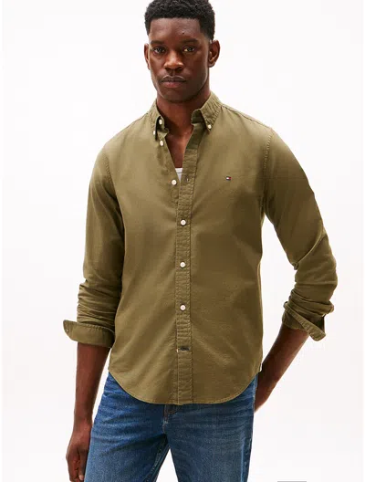 Tommy Hilfiger Slim Fit Oxford Shirt In Green