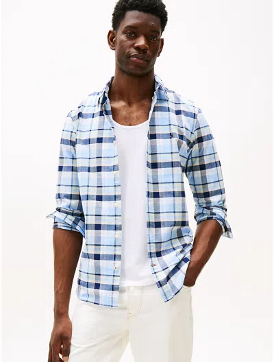 Tommy Hilfiger Slim Fit Plaid Oxford Stretch Shirt In Multi