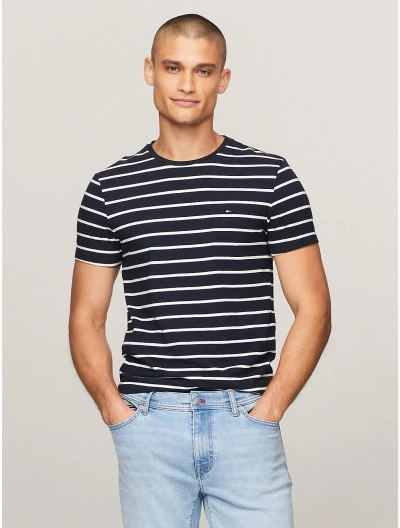 Tommy Hilfiger Slim Fit Premium Stretch Stripe T In Navy