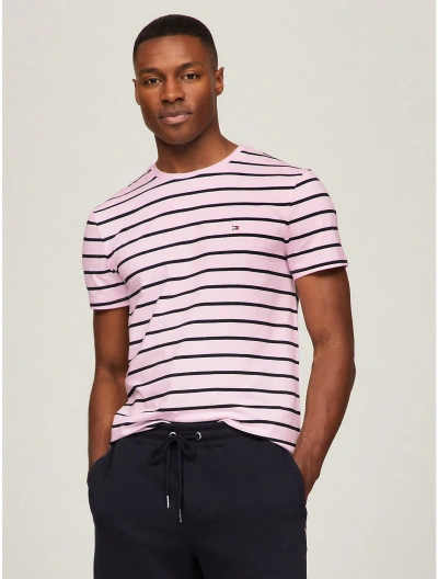 Tommy Hilfiger Slim Fit Premium Stretch Stripe T In Simple Pink