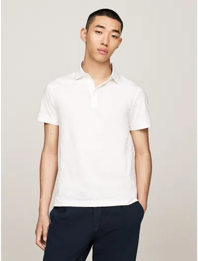 Tommy Hilfiger Slim Fit Solid Mercerized Polo In Ecru