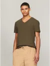 Tommy Hilfiger Slim Fit Solid V In Army Green