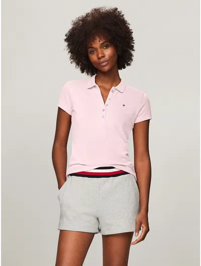 Tommy Hilfiger Slim Fit Stretch Cotton Polo In Pink