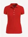 Tommy Hilfiger Slim Fit Stretch Cotton Polo In Haute Red