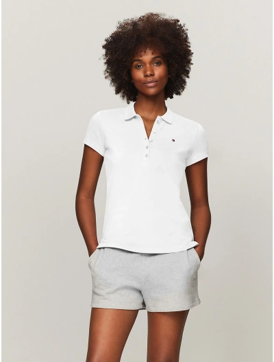Tommy Hilfiger Slim Fit Stretch Cotton Polo In Optic White Th