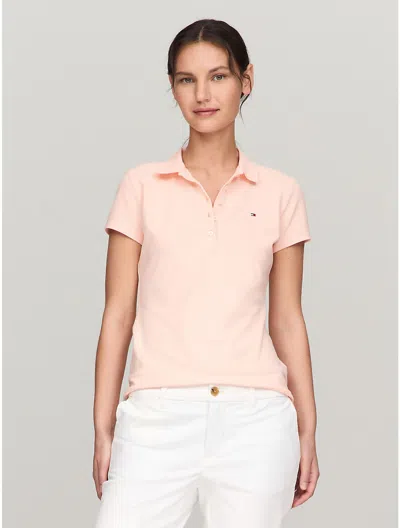 Tommy Hilfiger Slim Fit Stretch Cotton Polo In Tangerine Buzz