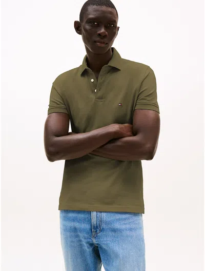 Tommy Hilfiger Slim Fit Stretch Pique Polo In Green