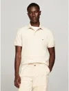 Tommy Hilfiger Logo-embroidered Cotton Polo Shirt In Beige Heather