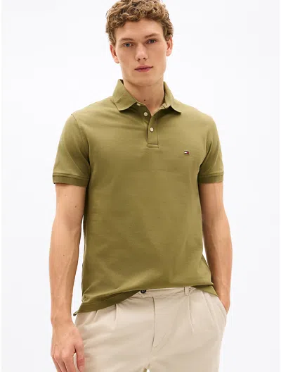 Tommy Hilfiger Slim Fit Stretch Pique Polo In Uniform Olive