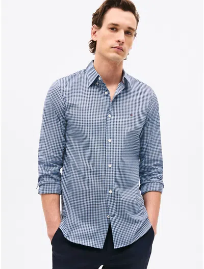 Tommy Hilfiger Slim Fit Stretch Poplin Shirt In Vessel Blue