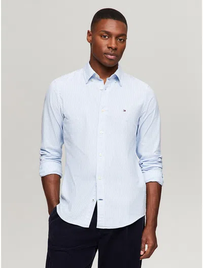 TOMMY HILFIGER SLIM FIT STRETCH STRIPE OXFORD SHIRT