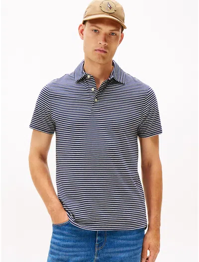 Tommy Hilfiger Slim Fit Stripe Polo In Blue