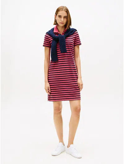 Tommy Hilfiger Slim Fit Stripe Polo Dress In Multi