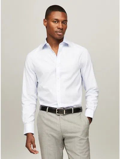 Tommy Hilfiger Slim Fit Thflex Faded Check Dress Shirt In Blue