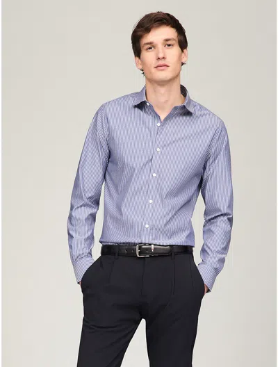 Tommy Hilfiger Slim Fit Thflex Stripe Dress Shirt In Blue