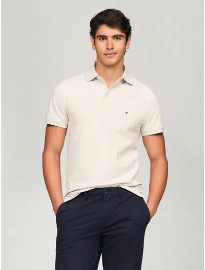 Tommy Hilfiger Slim Fit Tommy Polo In Light Grey Heather