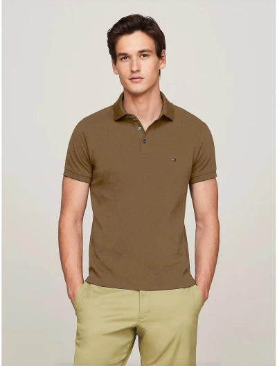 Tommy Hilfiger Slim Fit Tommy Polo In Pinecone Tan