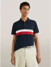 Tommy Hilfiger Slim Fit Tommy Stripe Polo In Navy