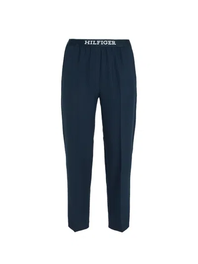 Tommy Hilfiger Slim Fit Trousers With Logo At The Waist In Desert Sky