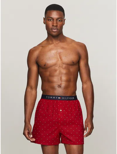 Tommy Hilfiger Slim Fit Woven Boxer In Mahogany