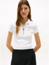 Tommy Hilfiger Slim Fit Essential Zip Polo In Optic White