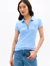 Tommy Hilfiger Slim Fit Zip Polo In Vessel Blue