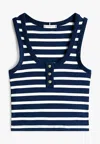 Tommy Hilfiger Slim Henley Gb Scoop-nk Tank Top In Blue