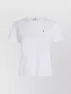 Tommy Hilfiger Slim Slub Crew Neck Short Sleeves In White