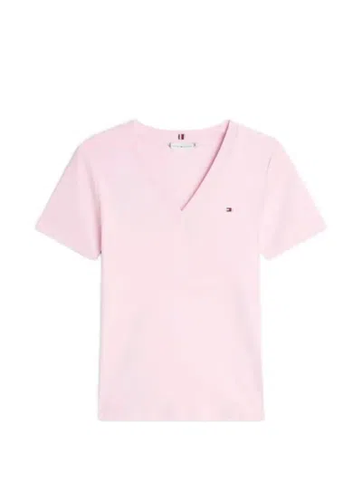 Tommy Hilfiger Slim V-neck T-shirt In Pink
