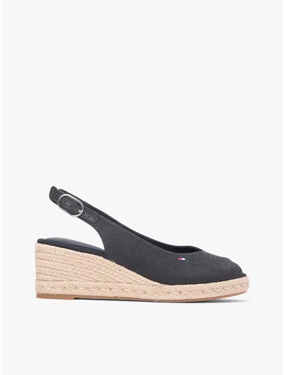Tommy Hilfiger Slingback Wedge Espadrille Sandal In Blue