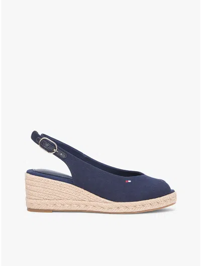 Tommy Hilfiger Slingback Wedge Espadrille Sandal In Blue