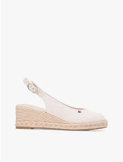 Tommy Hilfiger Slingback Wedge Espadrille Sandal In White
