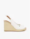 Tommy Hilfiger White Cotton Sandal In Ecru