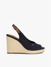 Tommy Hilfiger Slingback Wedge Espadrille Sandal In Space Blue