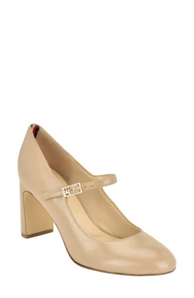Tommy Hilfiger Sloane Faux Leather Mary Jane Pump In Gold