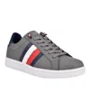 Tommy Hilfiger Sneakers Men's Gray Faux Leather Comfort Casual Shoes Ver594 In Gray