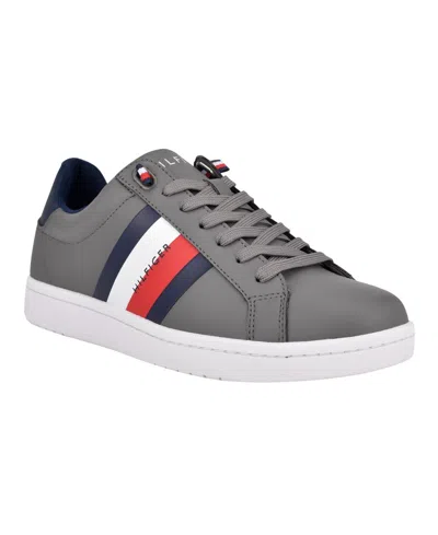 Tommy Hilfiger Sneakers Men's Gray Faux Leather Comfort Casual Shoes Ver594