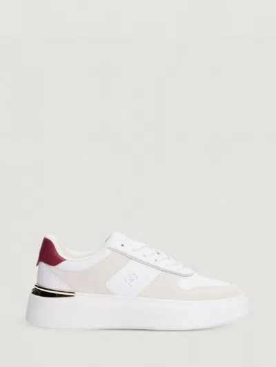Tommy Hilfiger Platform Leather Sneakers In White