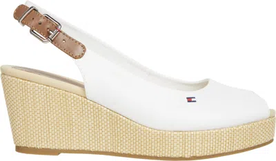 Tommy Hilfiger White Cotton Sandal In Bianco Chiari E Naturali