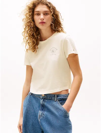 Tommy Hilfiger Sofia For Tommy New York Logo T In Ivory Petal
