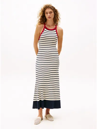 Tommy Hilfiger Sofia For Tommy Ribbed Knit Tank Dress In Dark Night Navy Stripe